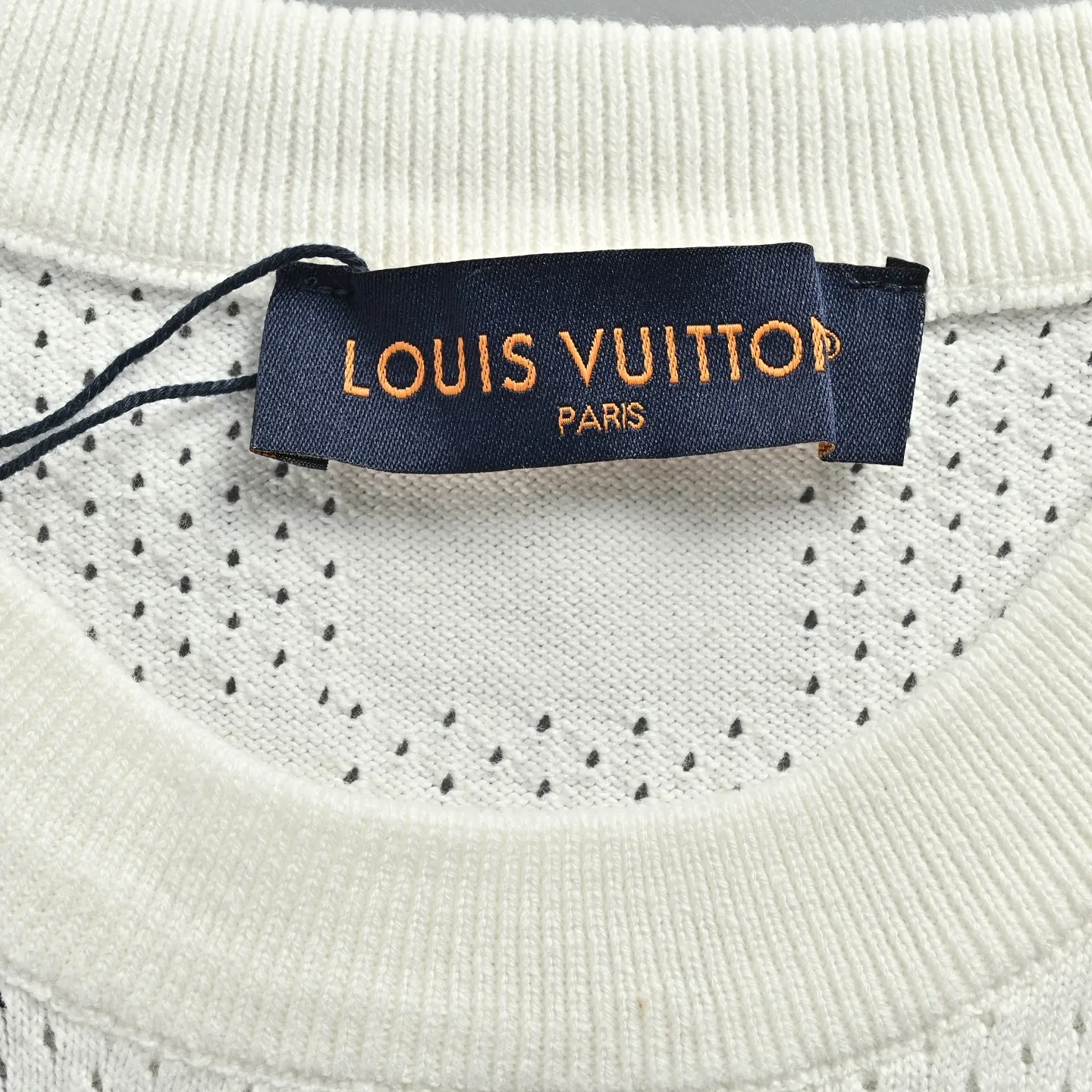 Louis Vuitton/Louis Vuitton 26ss hollow mesh checkerboard knitted short sleeves